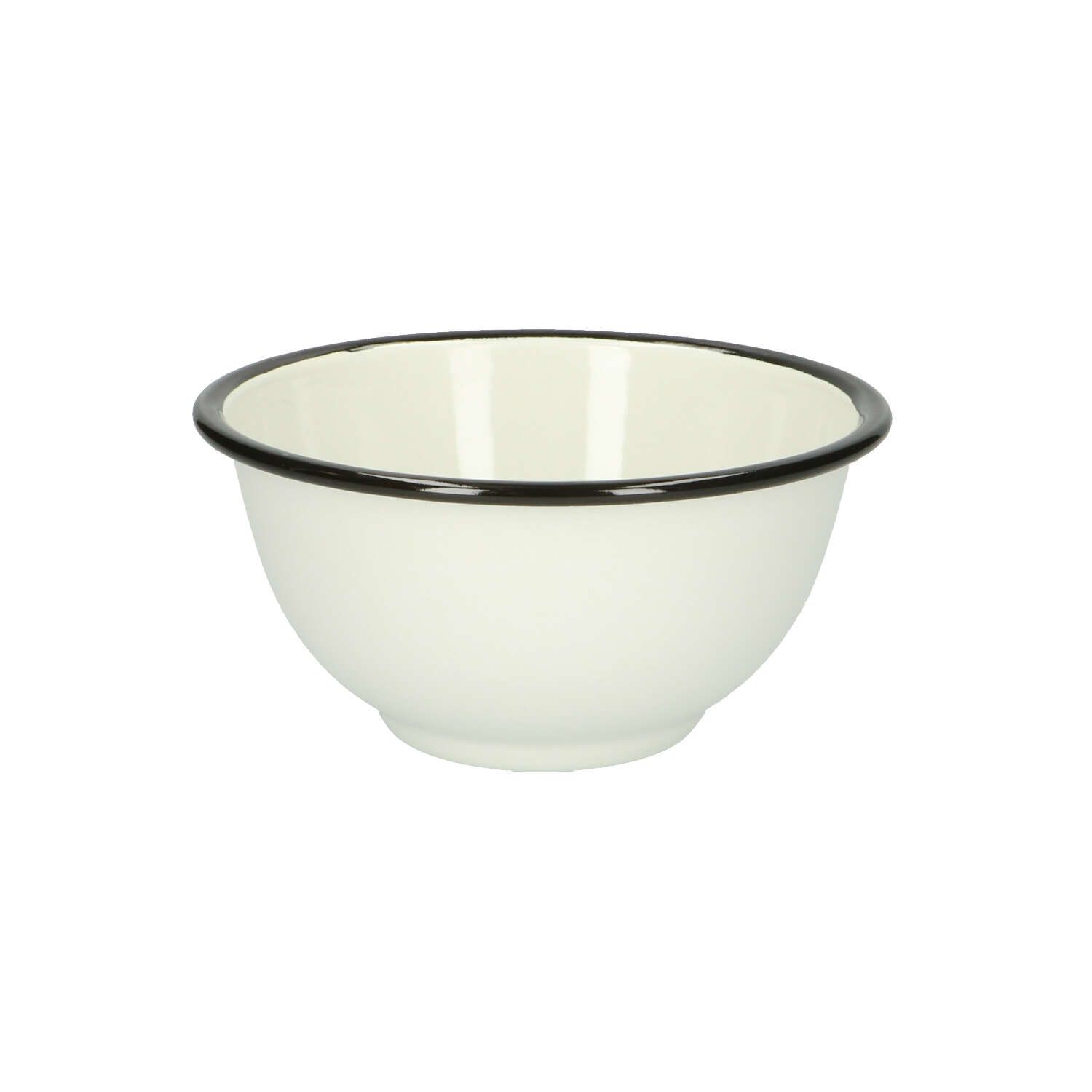 Schaal, emaille, zwart/wit, Ø 13,5 cm