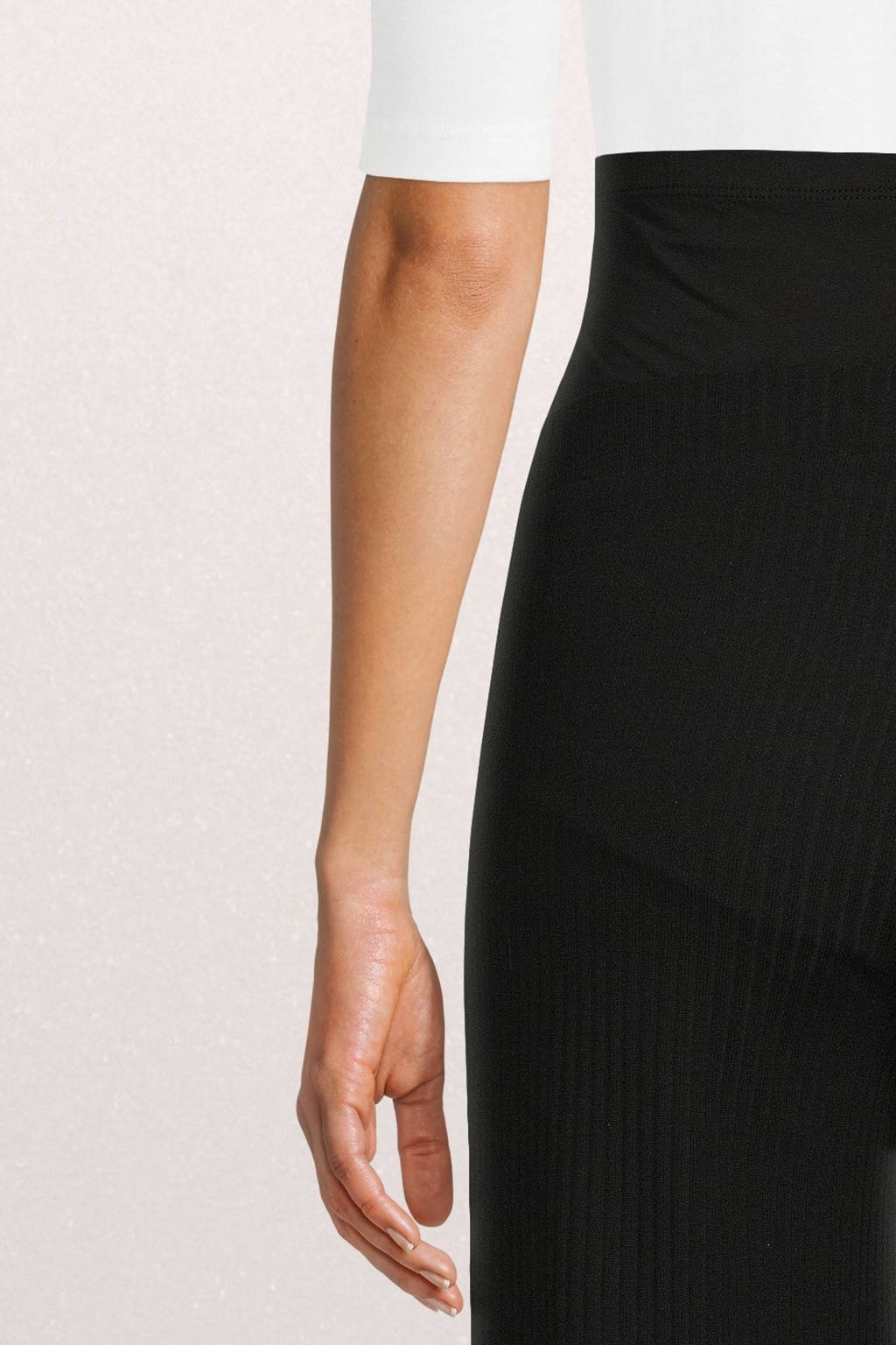 ONLY MATERNITY ribgebreide zwangerschapsbroek zwart