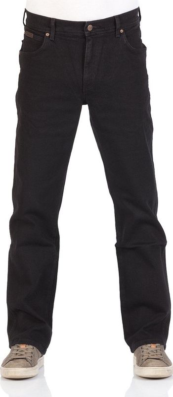 Wrangler - Texas - Jeans - Zwart - 99% Katoen, 1% Elastaan