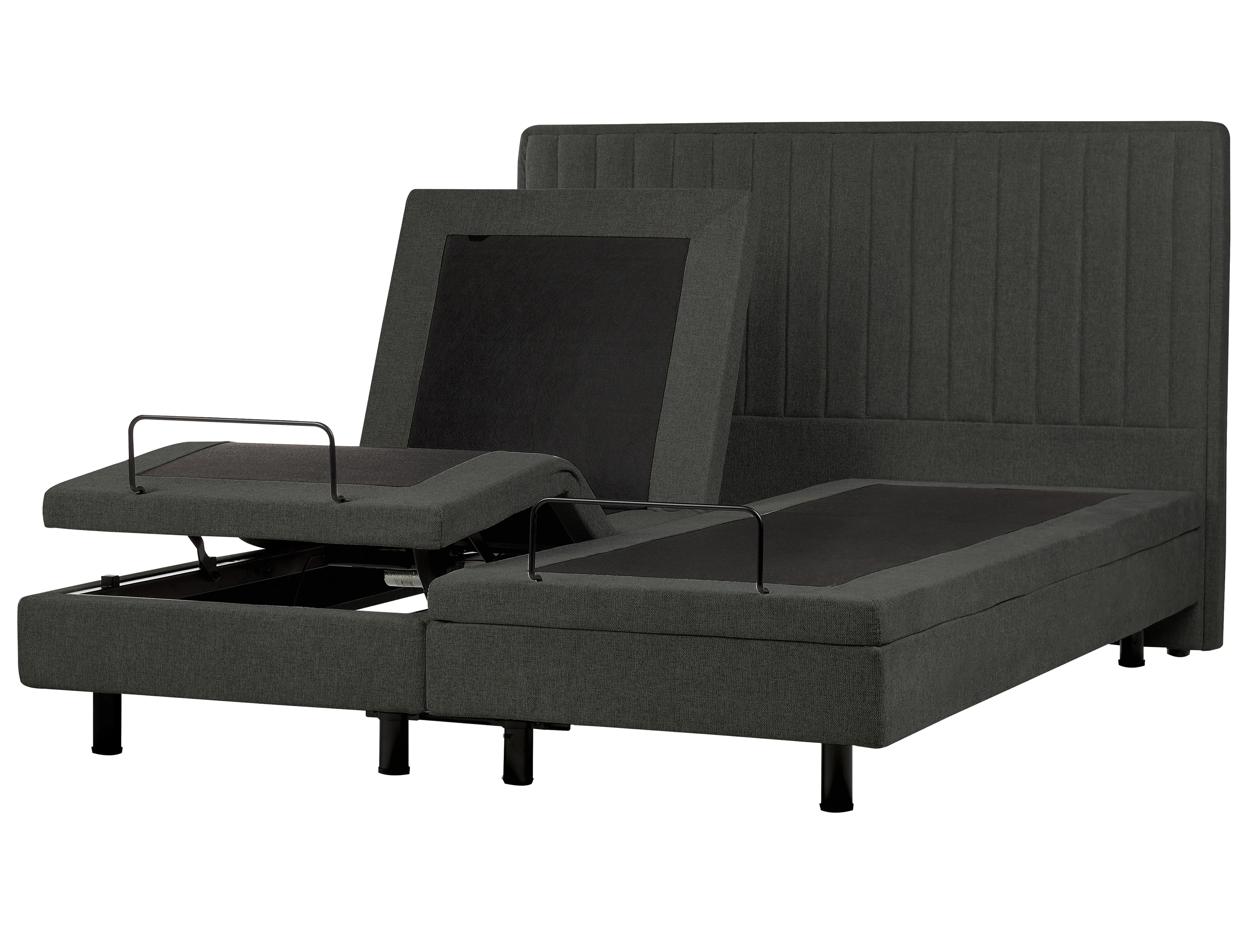Verstelbaar bed Stof CASTELLAN 180 x 200 cm Donkergrijs