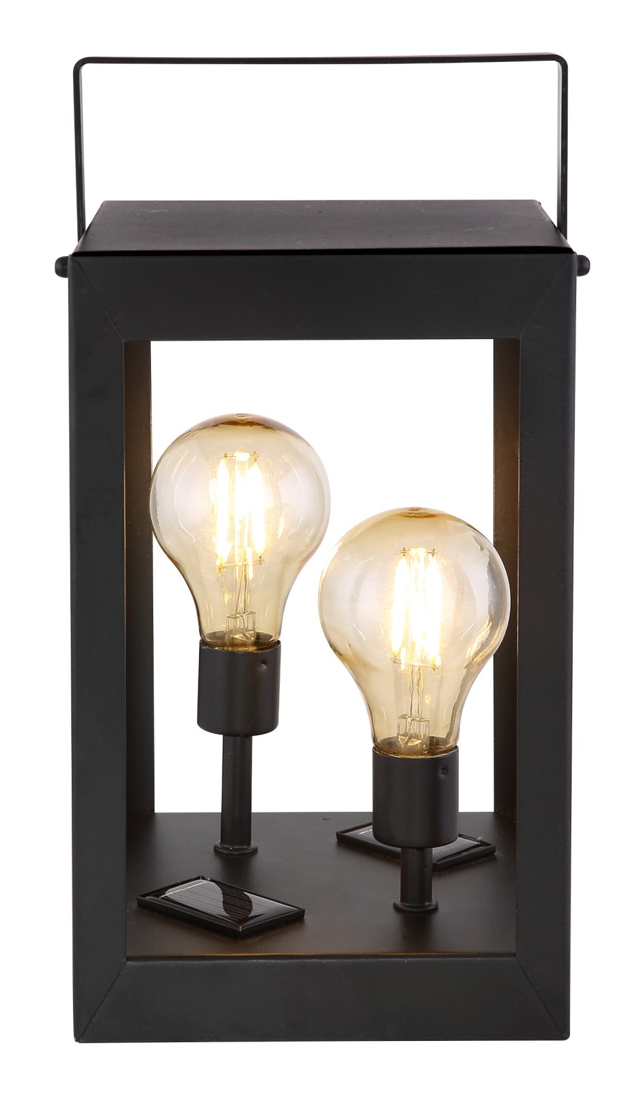 Solarleuchte - schwarz-amber - 28 cm