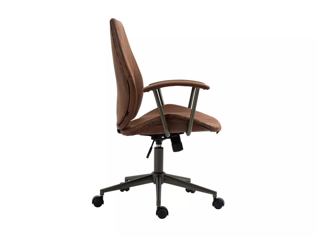 Chaise de bureau - Similicuir & Chrome - Cognac - Nampa