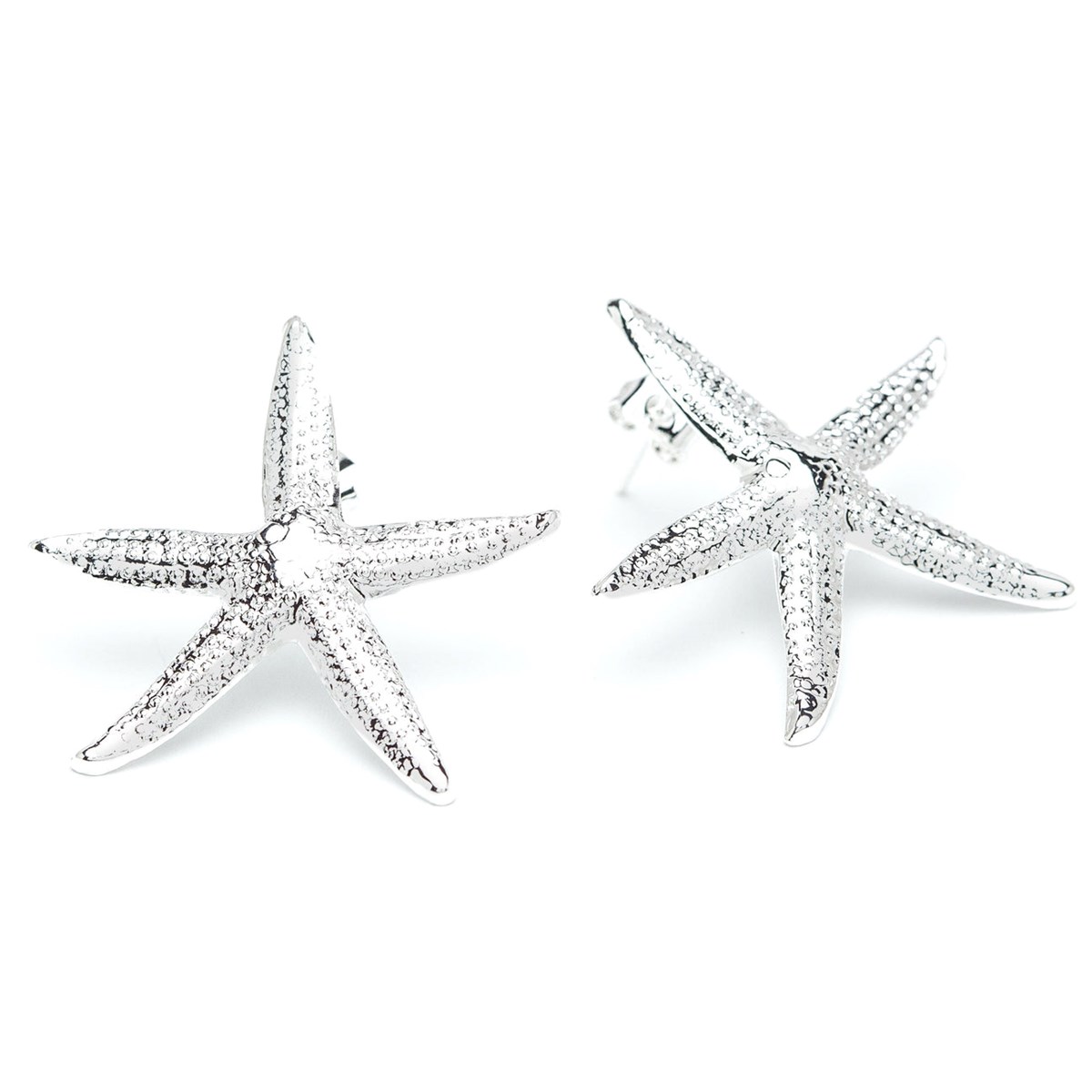 maxi boucles d'oreilles puces étoiles plaqué argent - CLÉIA