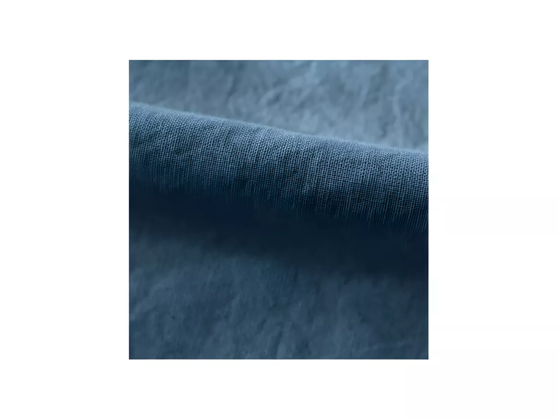 Lot De 2 Taies D’oreiller Pur Coton Teint Lavé 63 Fils/cm² Vent Du Sud - Marine - 50 X 70 Cm