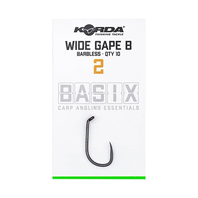 Hameçon Carpe Korda Basix Wide Gape Barbless - Par 10