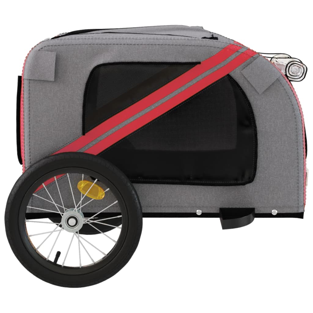Remorque de vélo pour animaux de compagnie rouge et gris