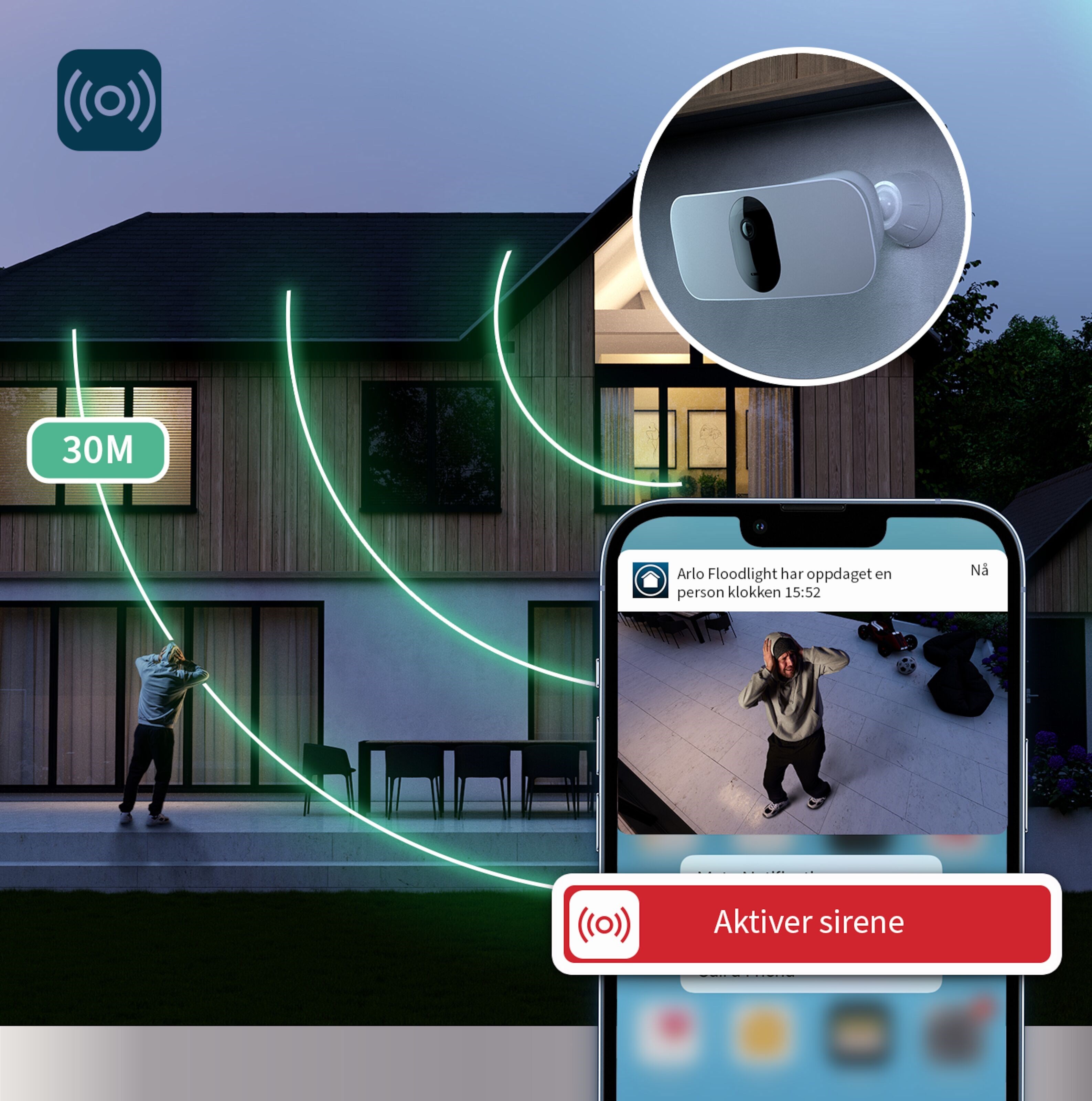 Arlo Pro 3 Floodlight Trådløst overvåkingskamera