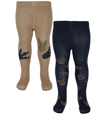 Minymo Baby trømpebukser - 2-Pak - Dark Navy