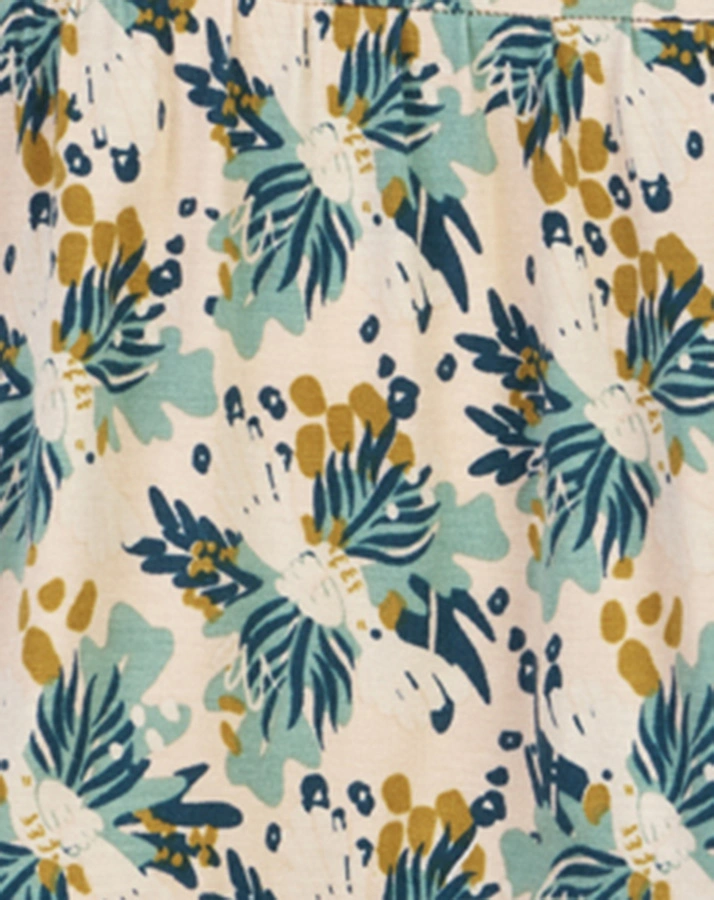 Kleid LEAVES BAMBOO gemustert in creme/bunt
