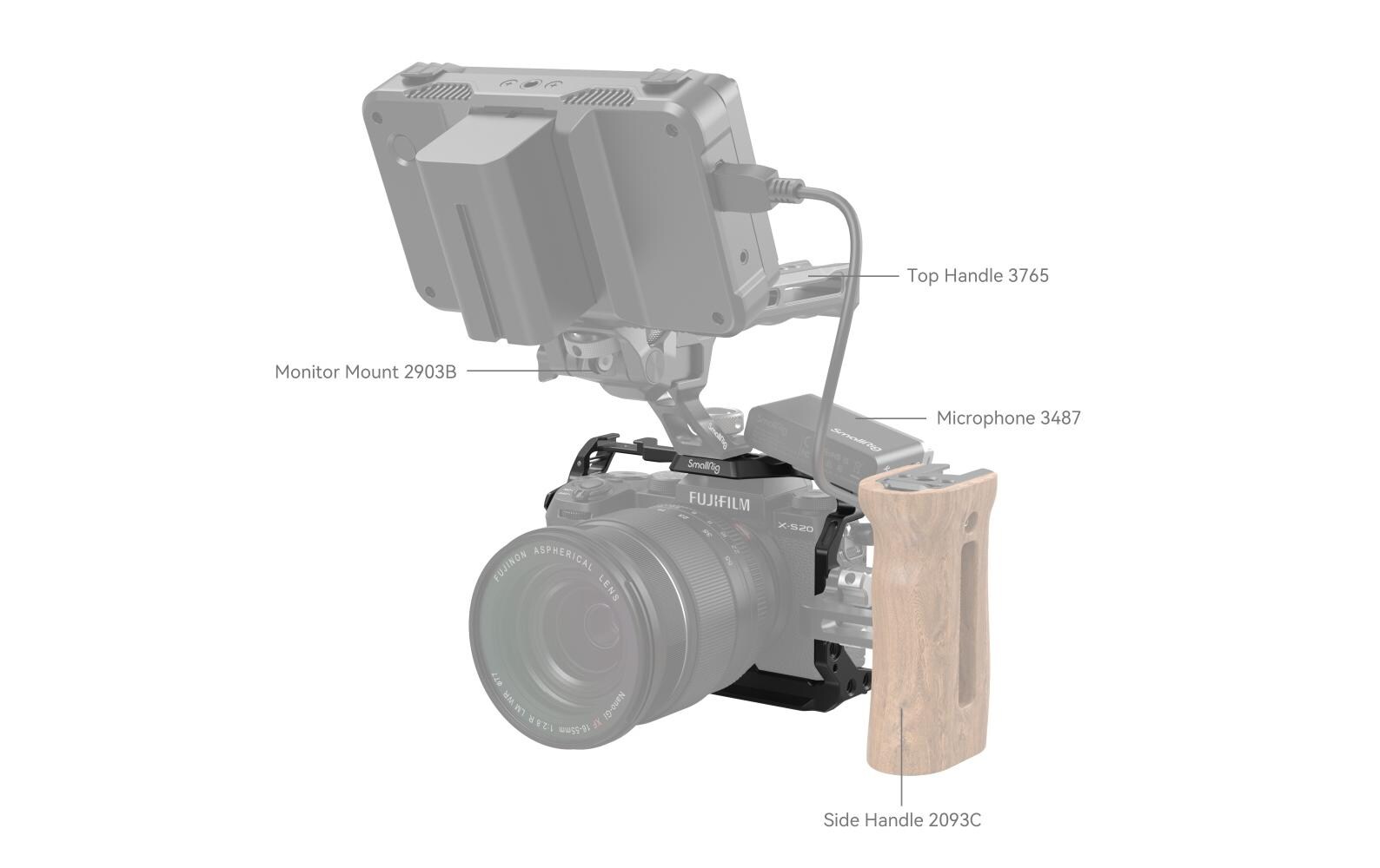 Cage FUJIFILM X-S20Kamerakäfig zum Schutz der Kamera und zur Befestigung von Zubehör