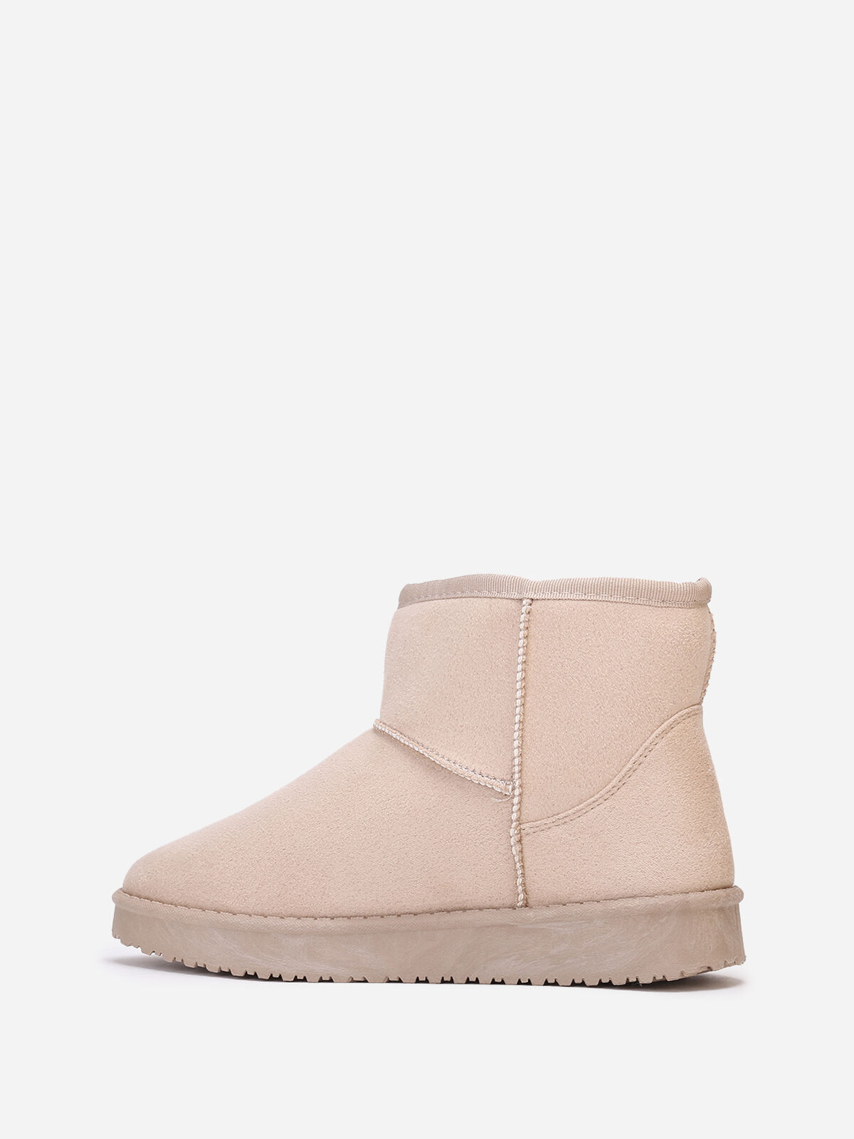 Boots basses en suédine fourrées- Beige