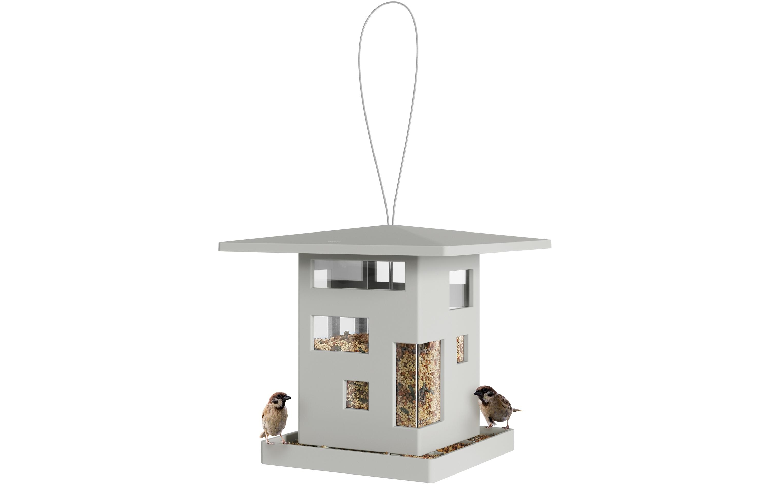 Futterspender Bird Cafe GrauDekoratives Vogelfutter-Haus