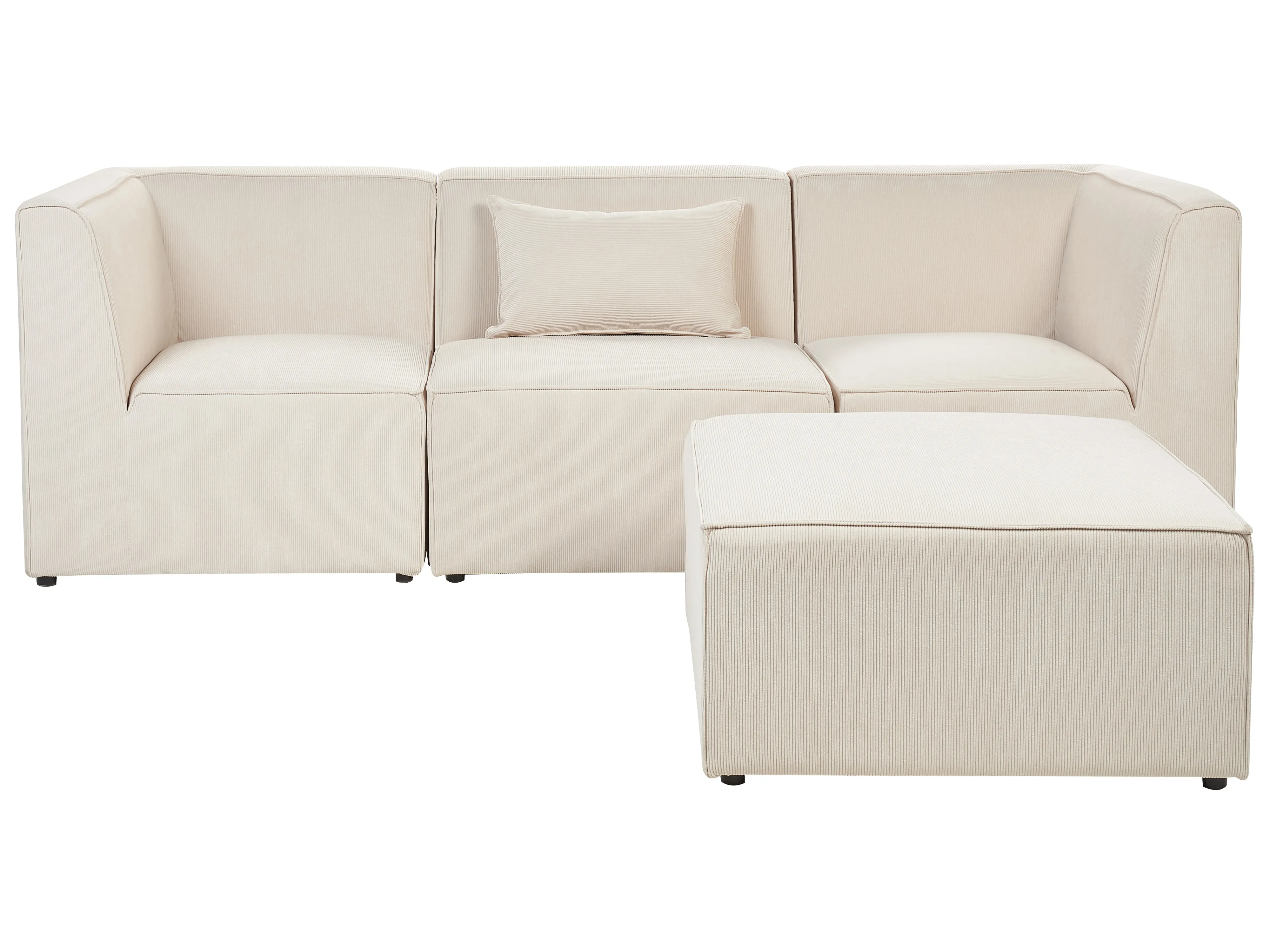 Modulaire bank 3-zits LEMVIG Corduroy Lichtbeige met ottomaan