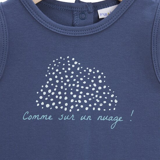 Mon Petit Nuage Combicourt   Bleu infinity        de               P'tit bisou