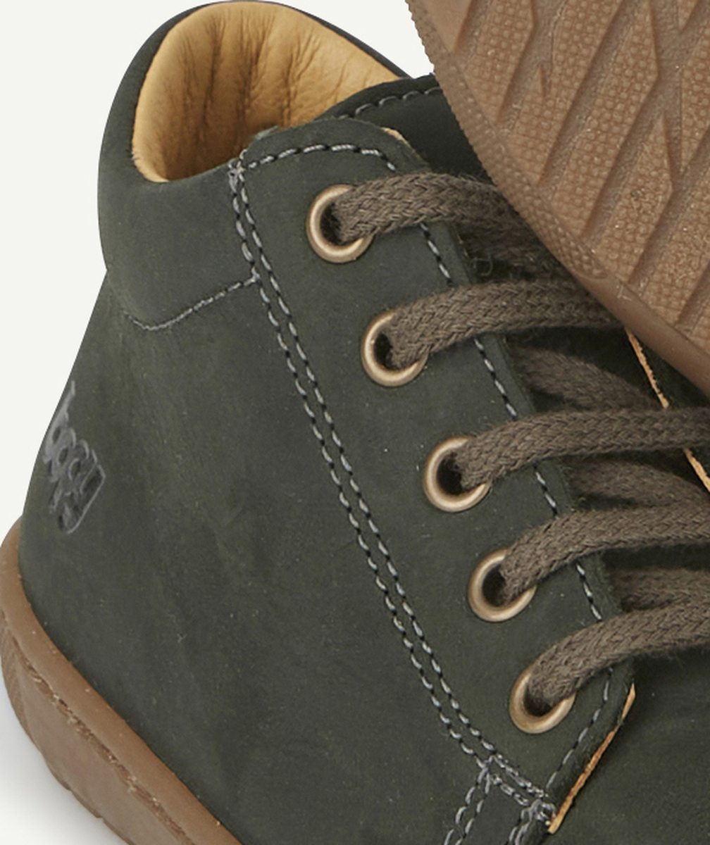 BOPYBOTTINES BÉBÉ PREMIER PAS EN CUIR KAKI