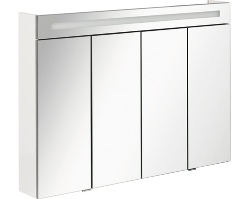 FACKELMANN spiegelkast 110 x 16,5 x 78,5 cm wit hoogglans 4-deurs LED IP 20