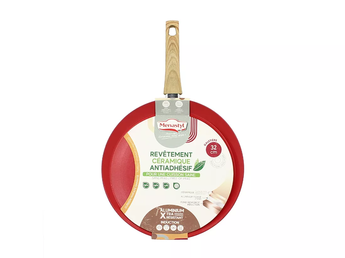 Menastyl - Galetiere Magenta 32cm Aluminium Recycle Induction