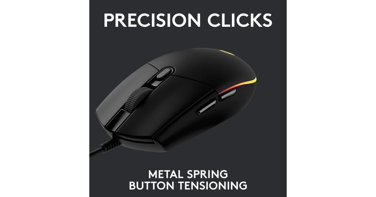 LogitechG203 LIGHTSYNC gaming muis  (Zwart, 200 - 8000 dpi, RGB leds)