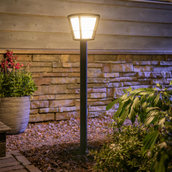 Philips Hue sokkellamp Econic zwart - wit en gekleurd licht 15W - hoog