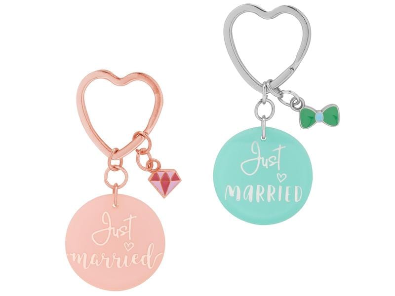 Sheepworld Schlüsselanhänger Just Married Pink/Blau, 2 Stüc Anhänger für Schlüssel