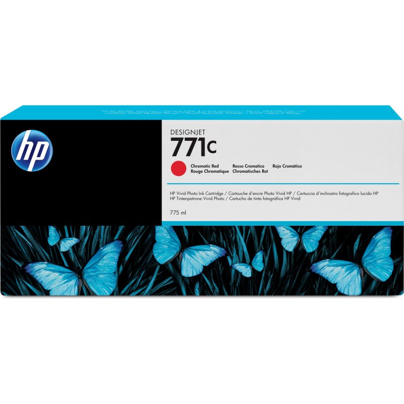 HP 771C cartouche d'encre DesignJet rouge chromatique, 775 ml
