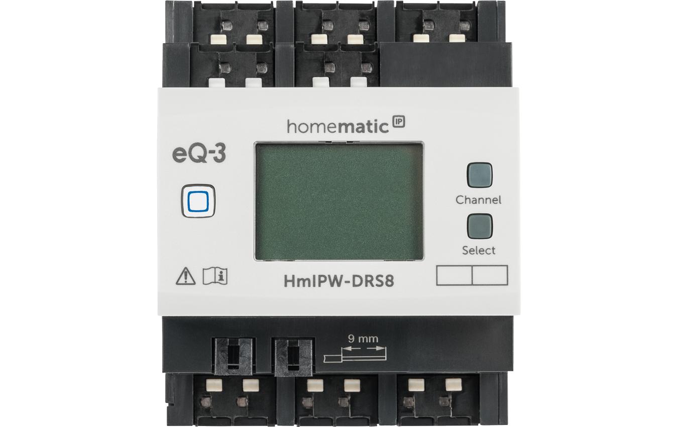 Smart Home Wired Schaltaktor 8-fach<br>Steuerung angeschlossener Verbraucher über acht Kanäle – HmIPW-DRS8