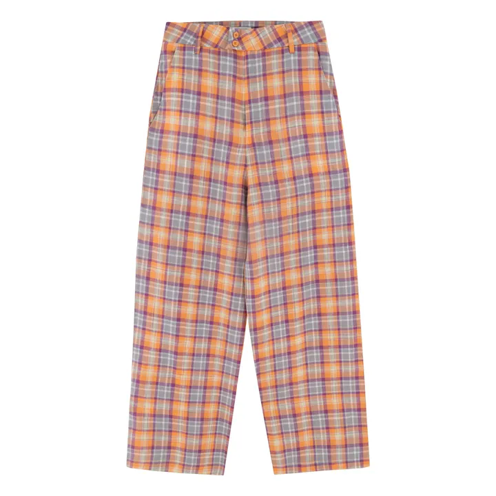 The Tiny Big Sister Pantalon Rayé Check | Orange