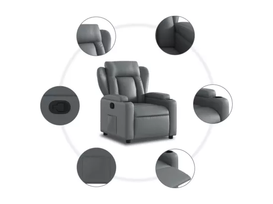 Fauteuil inclinable Gris Similicuir