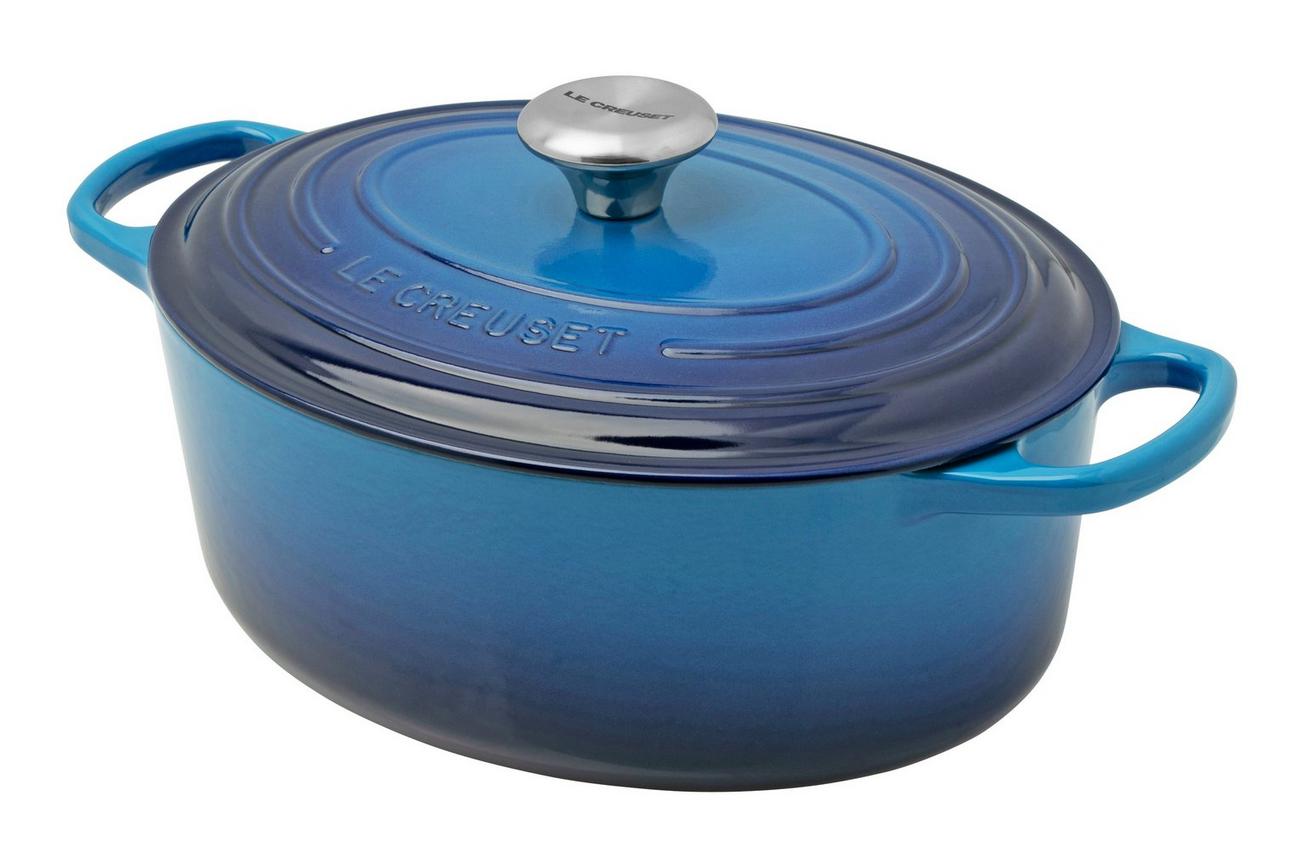 Le Creuset Signature braadpan 21178292202430 Azure 29 cm 4.7L ovaal