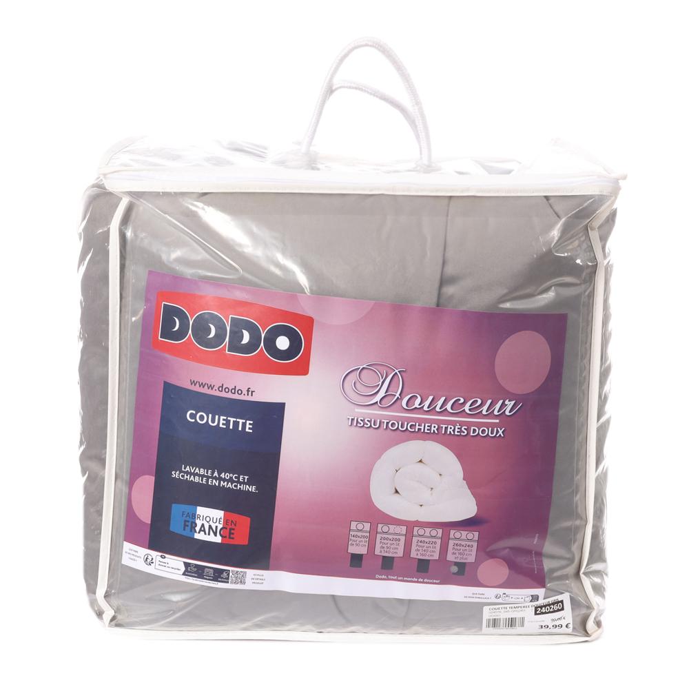 Dodo Couette Temperée Tissus Très Doux Douceur Grise Dodo 240x260