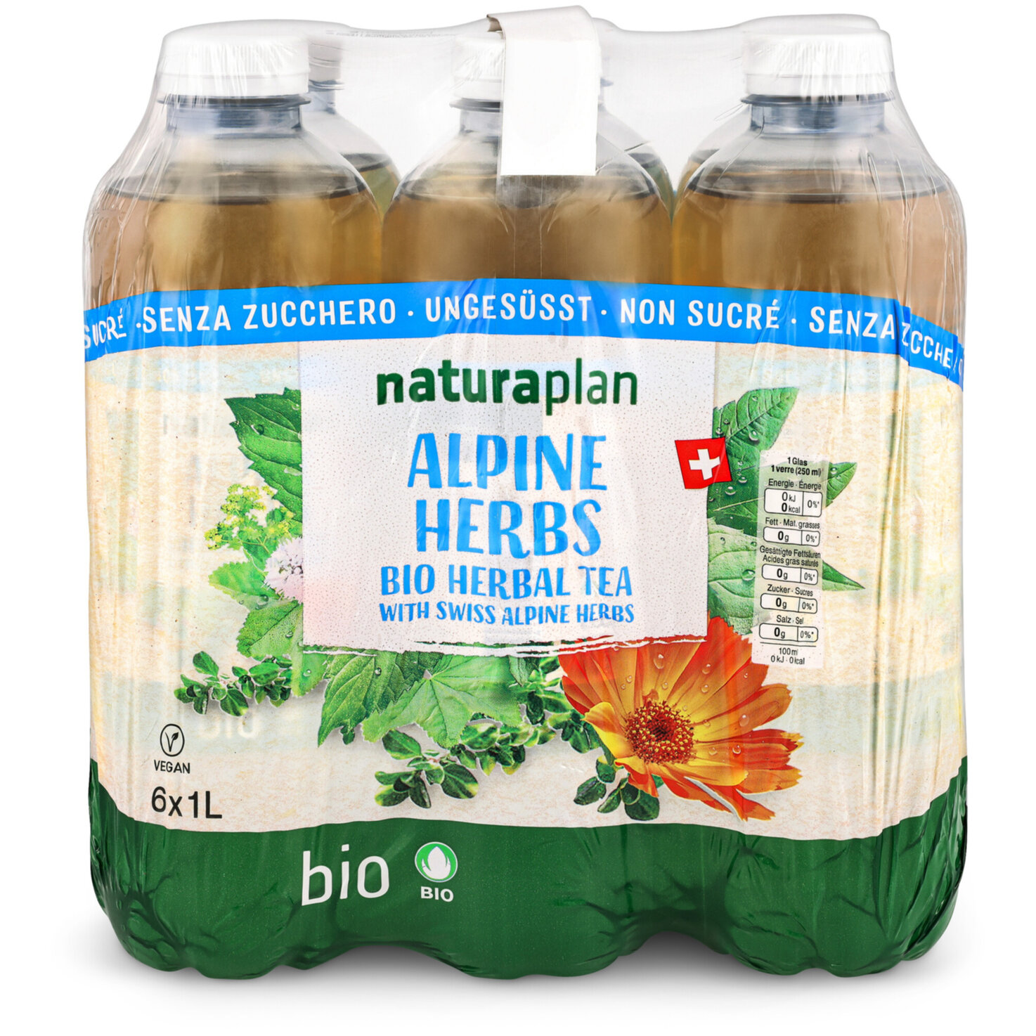 Naturaplan Organic ungesüsst Alpine Herbs Ice Tea 6x1l
