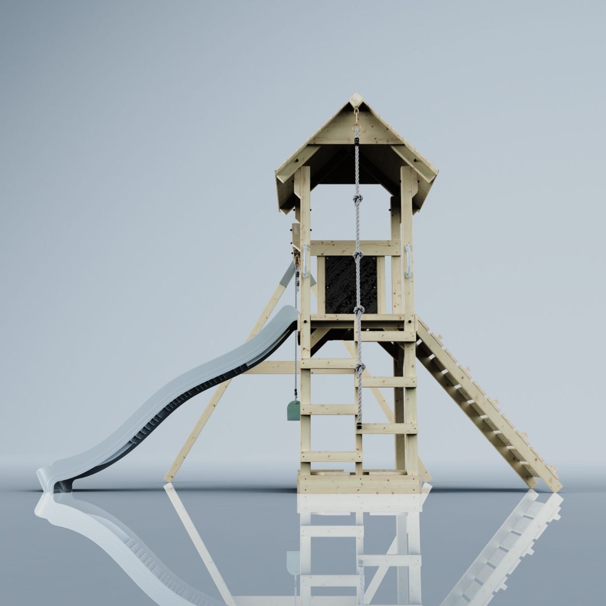 PolarPlay Göteborg houten speeltoren in blauw
