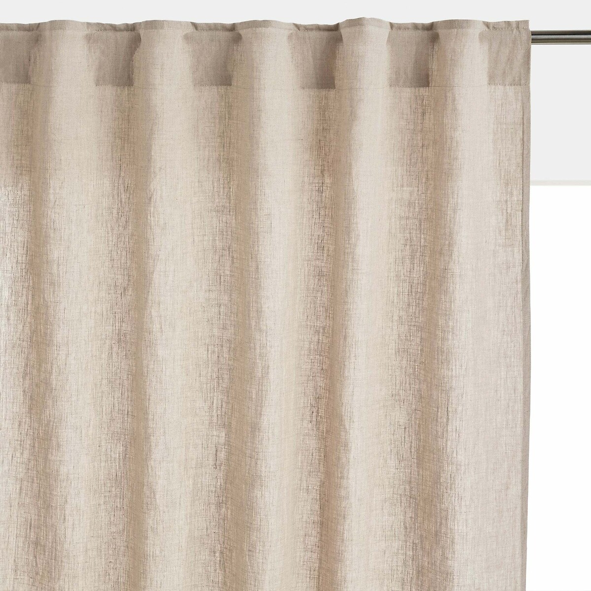 LA REDOUTE INTERIEURS<br>Cortina de linho lavado com laços ocultos, radiador, Onega