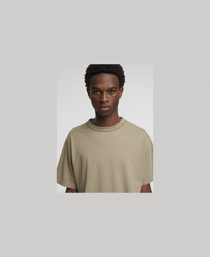 Annarr ANRRO GARMENT DYE SS O-NECK TEE Weathered teak