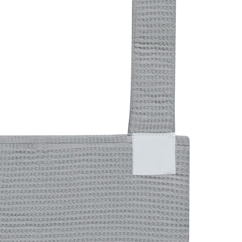 Poche de rangement motif plumes et détails brodés - Gris/Vert