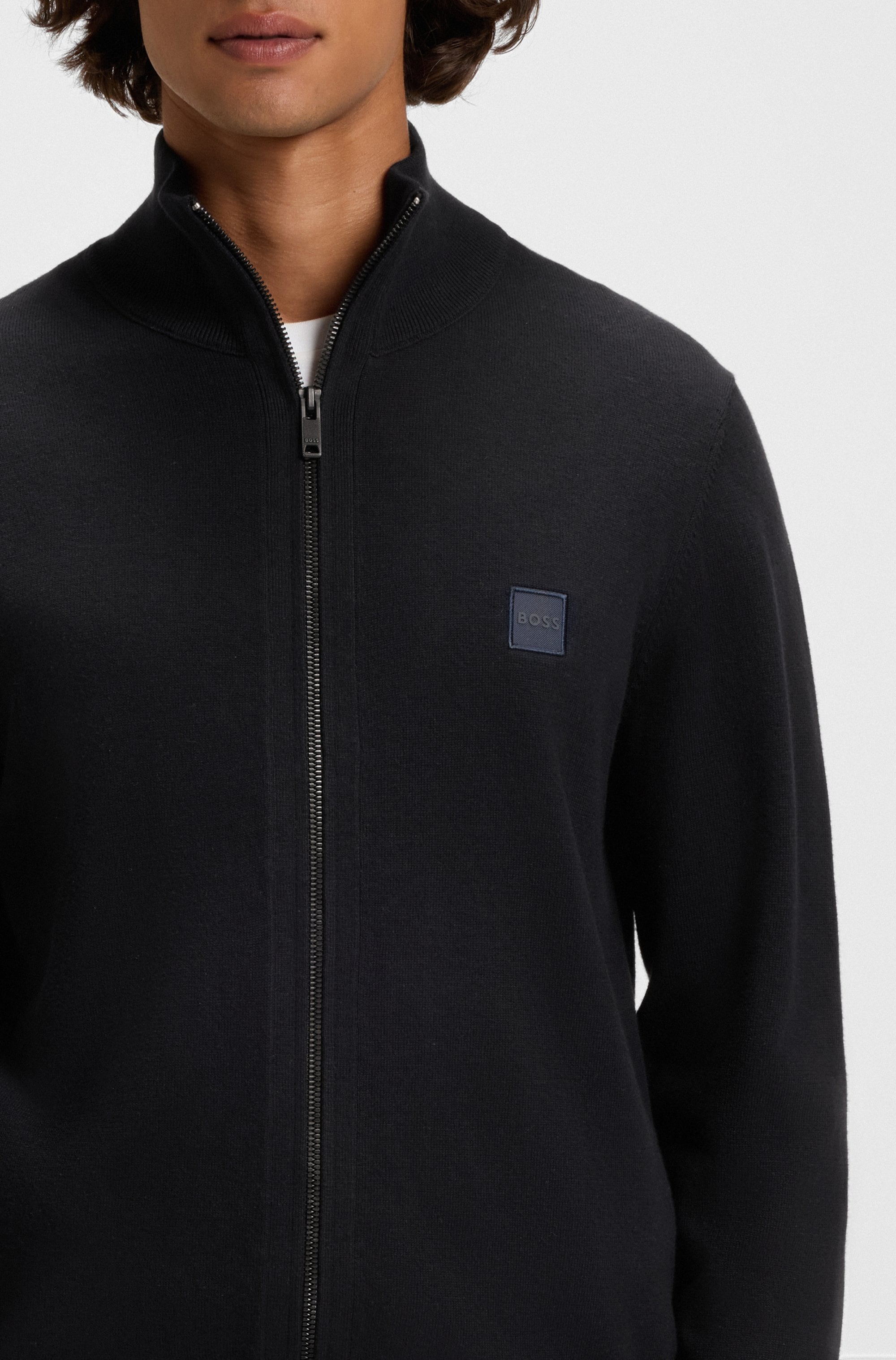 BOSS ORANGE Strickjacke »Kanozip«, mit Reissverschluss