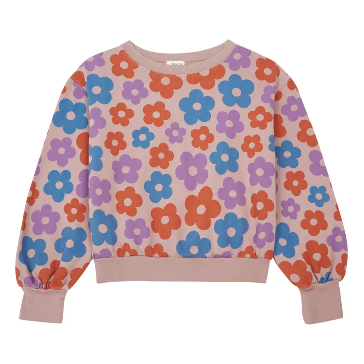 Longlivethequeen Sweat Fleurs Coton Bio | Rose
