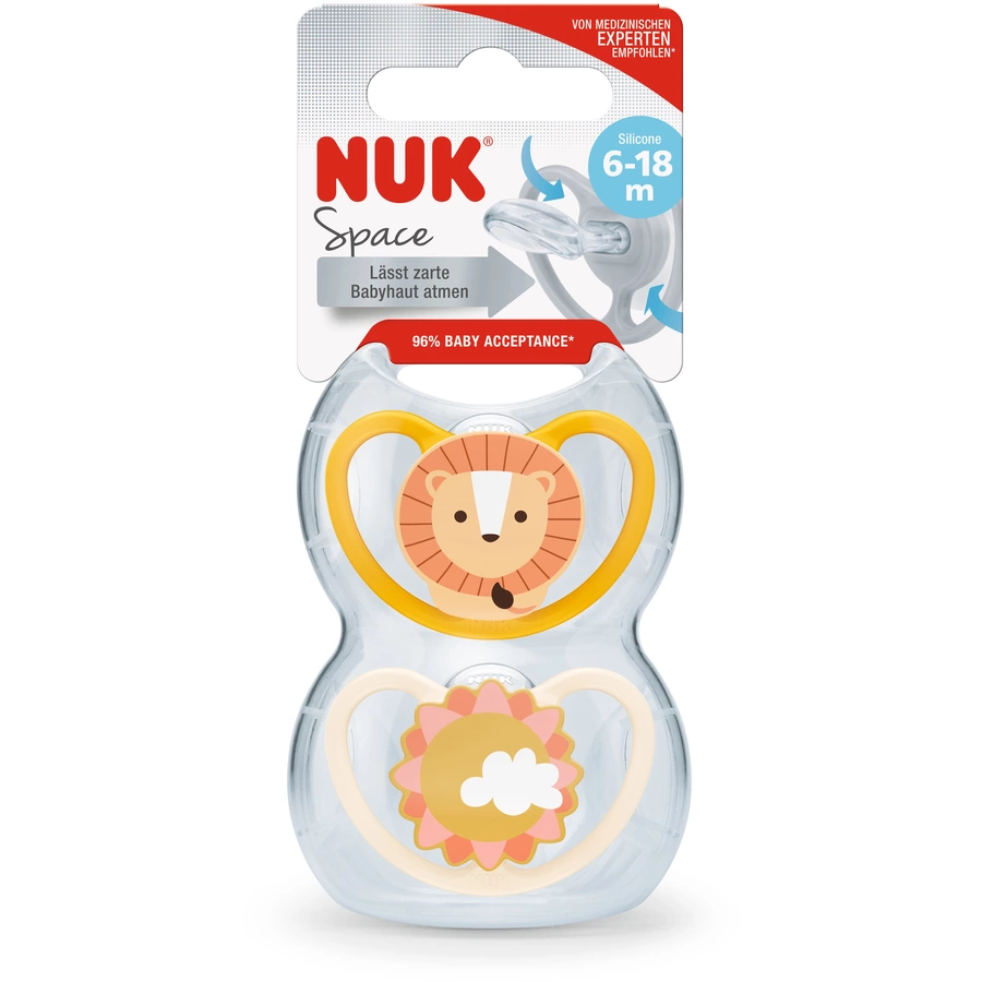 NUK Schnuller Space Silikon Gr. 2, LöweSonne 4 Stück