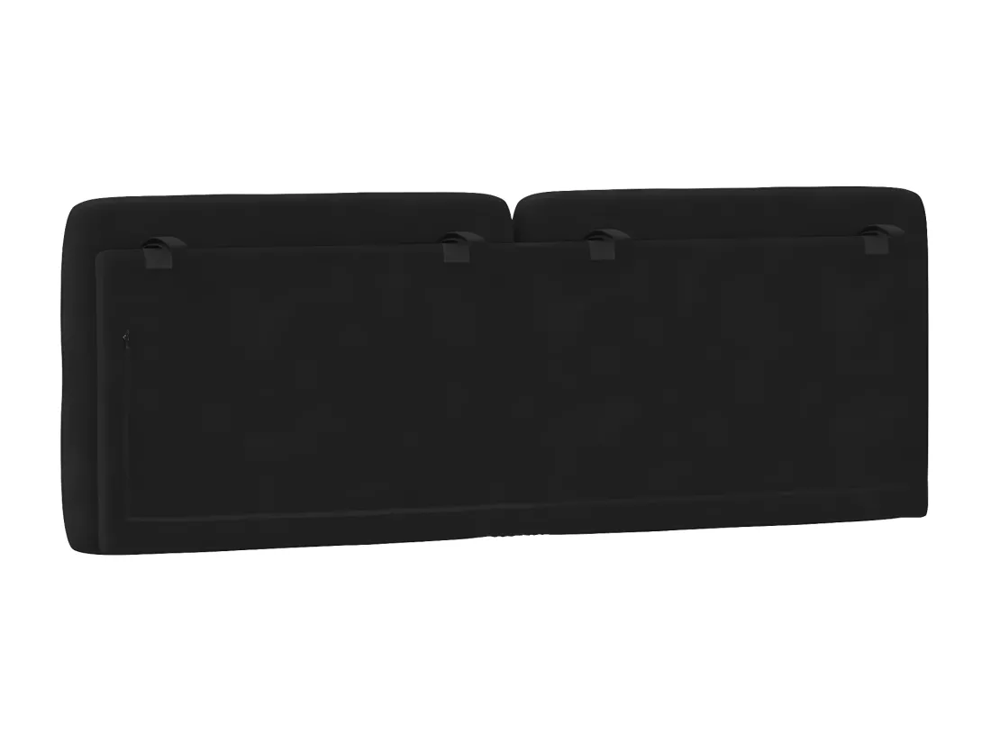 Coussin de tête de lit noir 140 cm velours