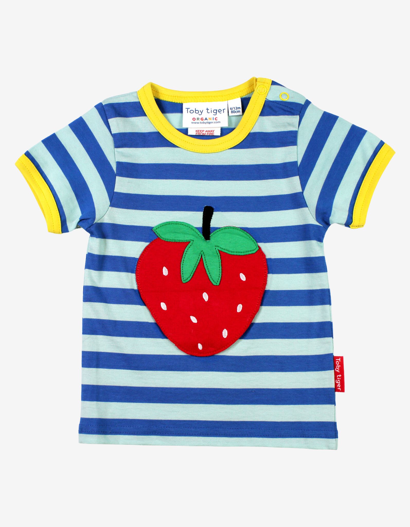Toby Tiger Kurzarmshirt mit Erdbeer-Applikation