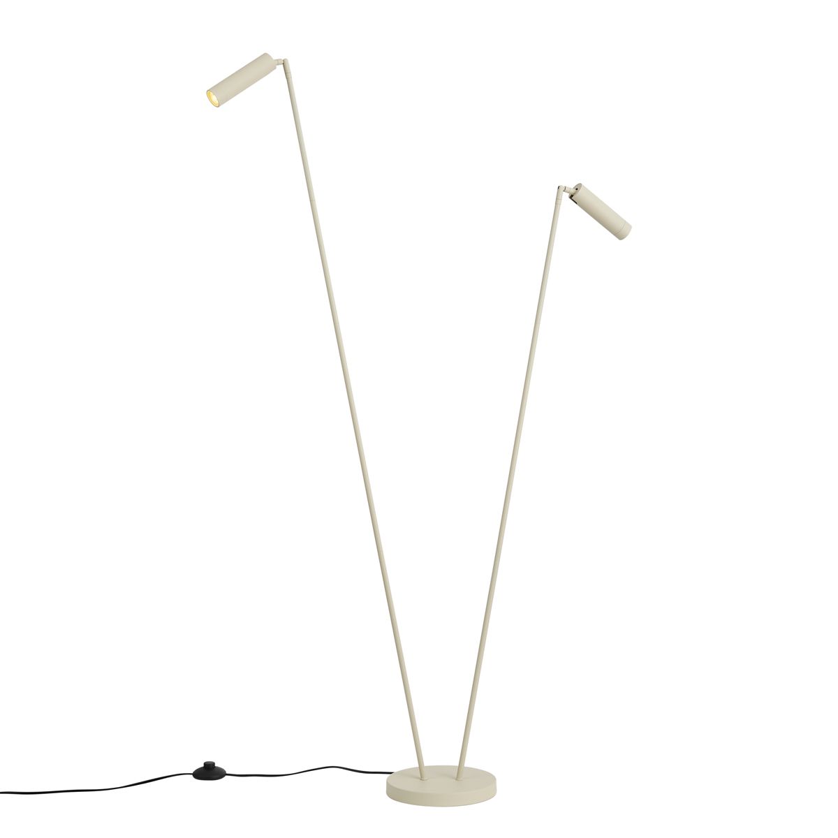 Moderne vloerlamp beige 2-lichts GU10 35mm - Thomas