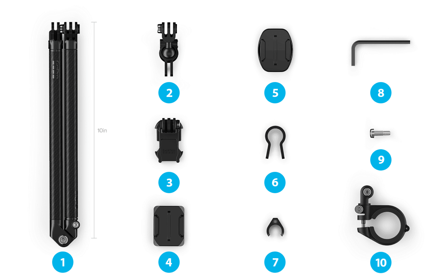 Boom + Lenkerhalterung(Set mit Kamera-Verlängerungsarm für Bikes + mehr)