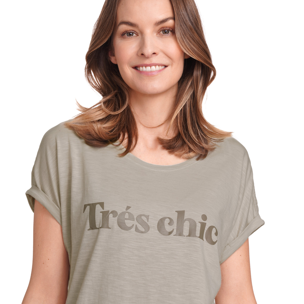 Gina Benotti Damen T-Shirt mit Print beige