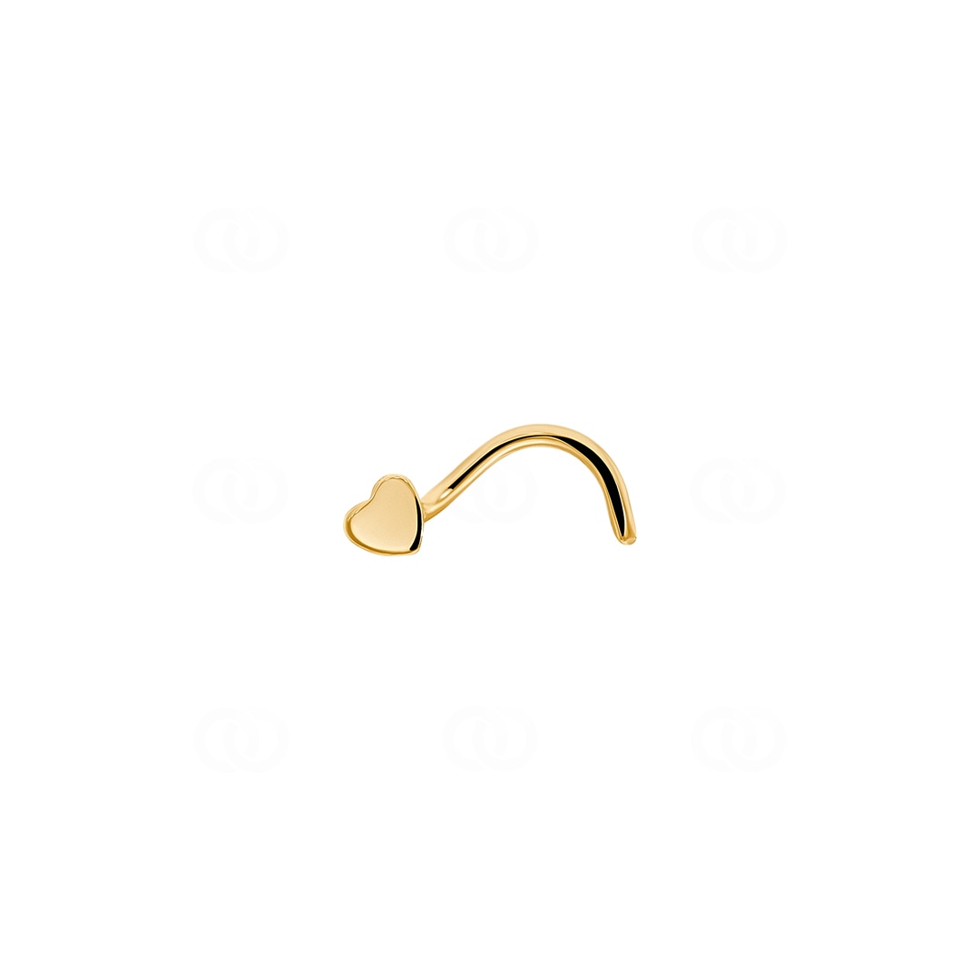 Nasenpiercing Spirale 750/18 K Gelbgold Herz
