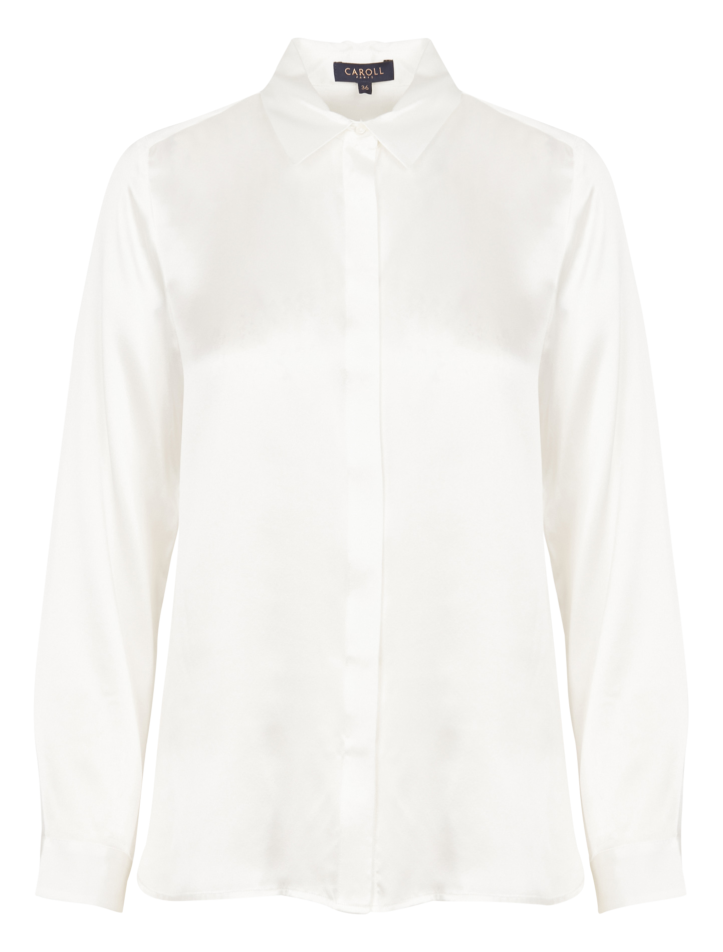 CJAMIE1 - Chemise col classique en soie | Beige