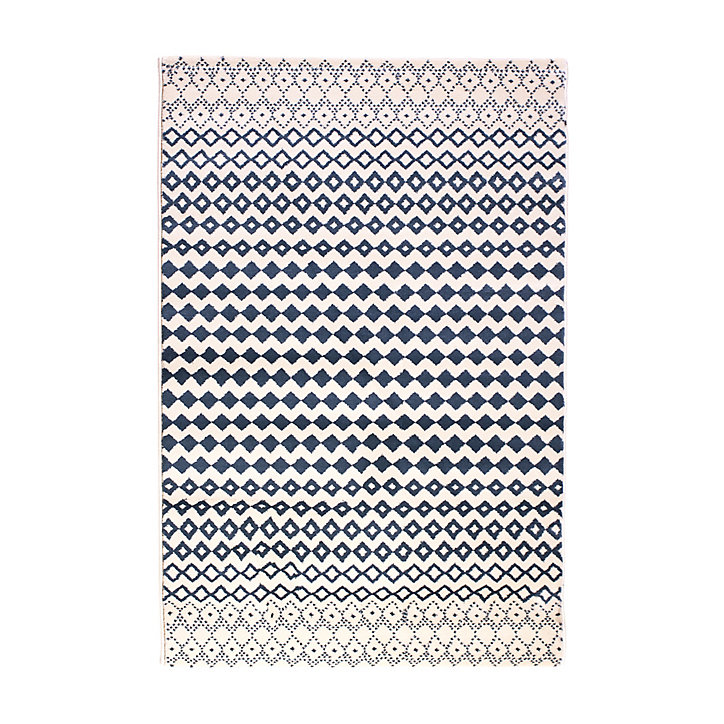Tapis Graphic optique blanc bleu 100 x 150 cm