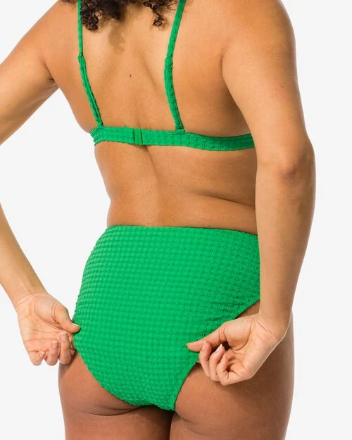 bas de bikini femme taille haute vert