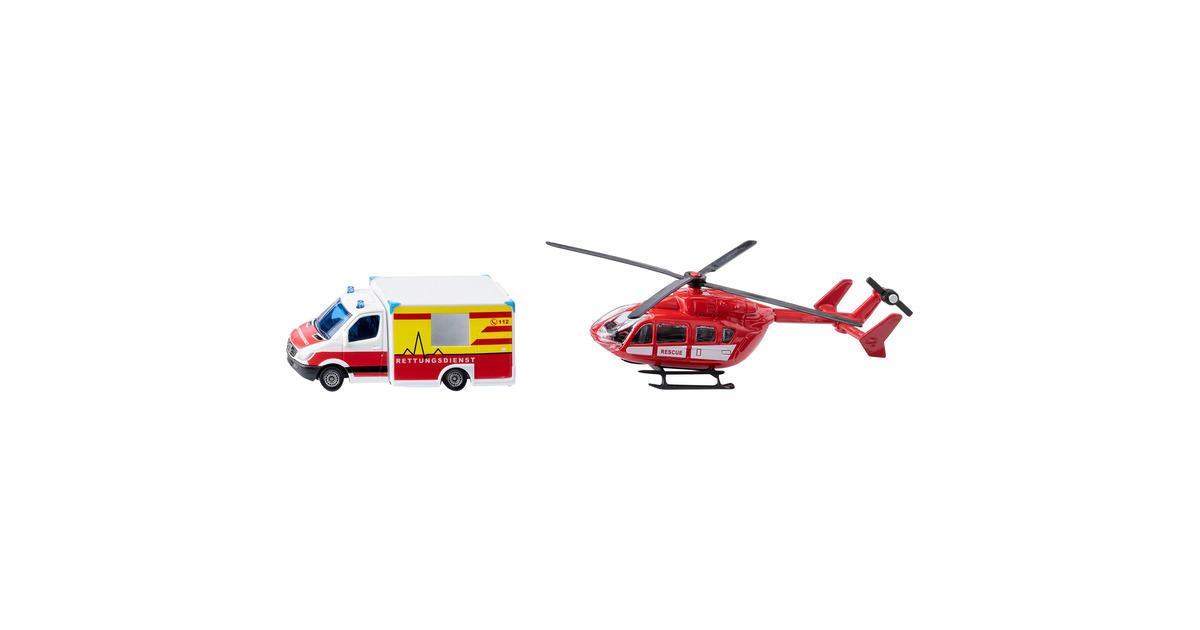 SIKUSuper - Mercedes-Benz ambulance en helikopter Modelvoertuig