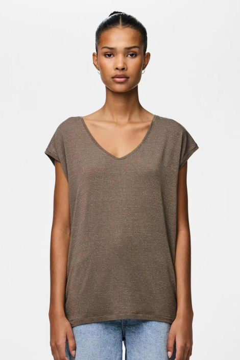 Pieces bronzen dames t-shirt