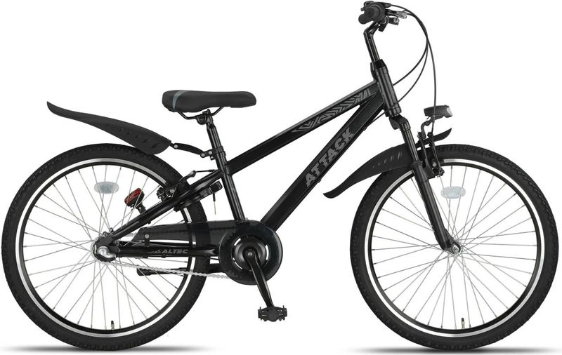Altec - Attack - Mountainbike - Zwart - 24 Inch - 3 Versnellingen - V Brakes